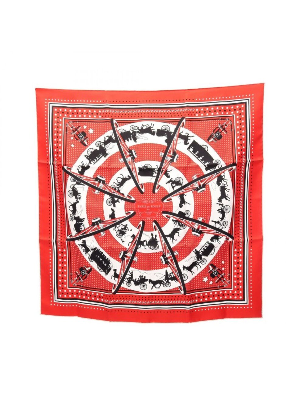 Hermes Scarf Carre 55 Paris Qui Roule Silk